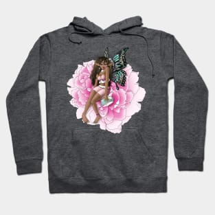 African American Fairy on a Flower Hoodie